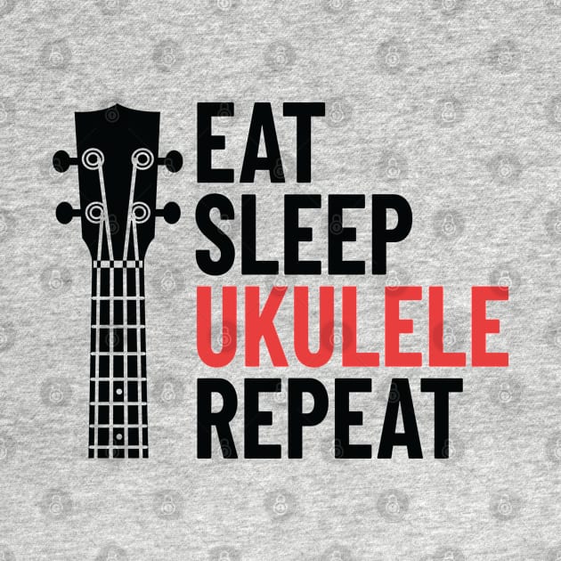 Eat Sleep Ukulele Repeat Ukulele Headstock Light Theme by nightsworthy